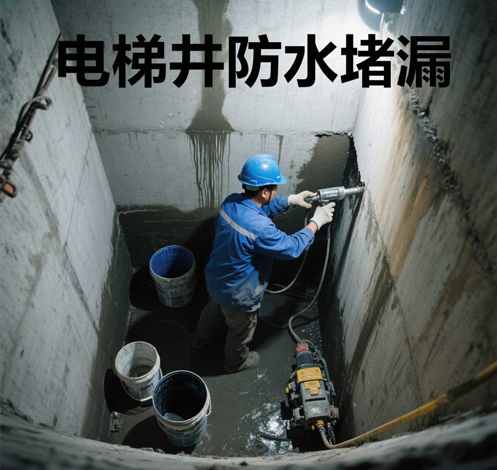 电梯井防水堵漏，泸州专业电梯井漏水维修公司
